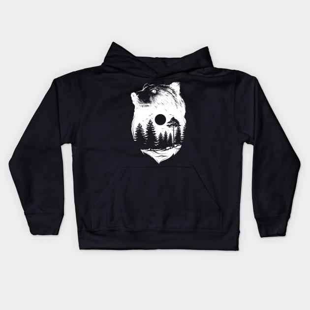 Brown Bear Spirit Animal Kids Hoodie by XOZ